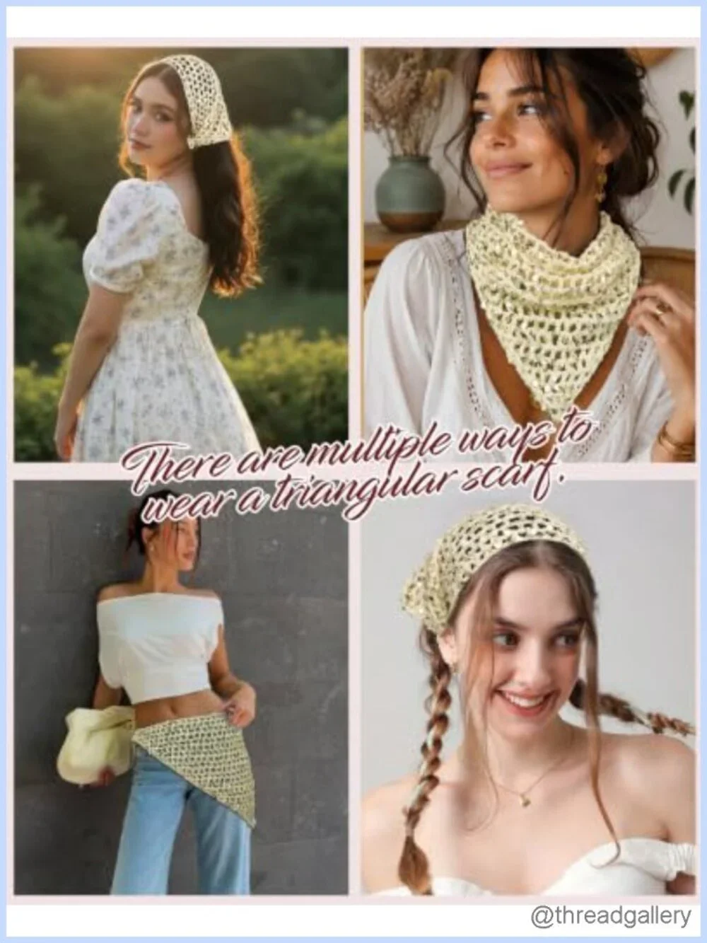 Sequin Crochet Hair Bandana Head Scarf for Women Adjustable Knit Headwrap